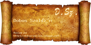 Dobos Szolón névjegykártya